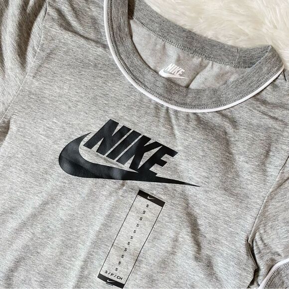 Nike Heather Gray Logo Bodysuit with White Accents - Picture 2 of 5